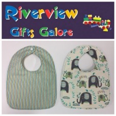 Reversible Bib - Stripes / Elephants Reversible Bib - Stripes / Elephants